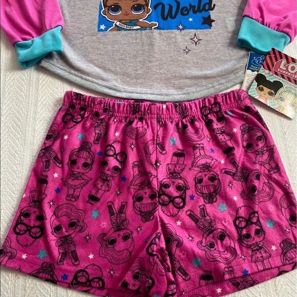 L.O.L. SURPRISE!  Girls Size 8 2-pc Get Happy Top & Short Pajama Set - Picture 4 of 5